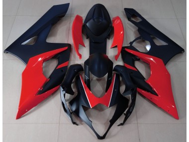 Matte Black & Red 2005-2006 Suzuki GSXR 1000 Motorcycle Fairing