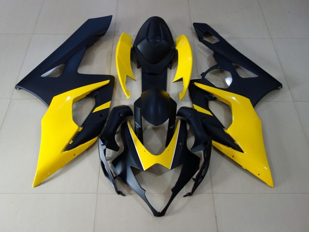 Matte Black & Yellow 2005-2006 Suzuki GSXR 1000 Motorcycle Fairing