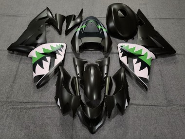 Matte Black and Green 2004-2005 Kawasaki ZX10R Motorcycle Fairing