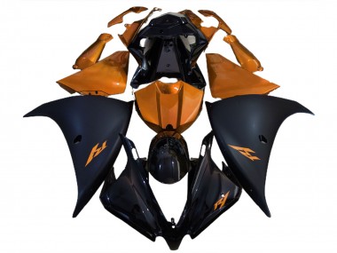 Matte Black and Orange 2012-2014 Yamaha R1 Motorcycle Fairing