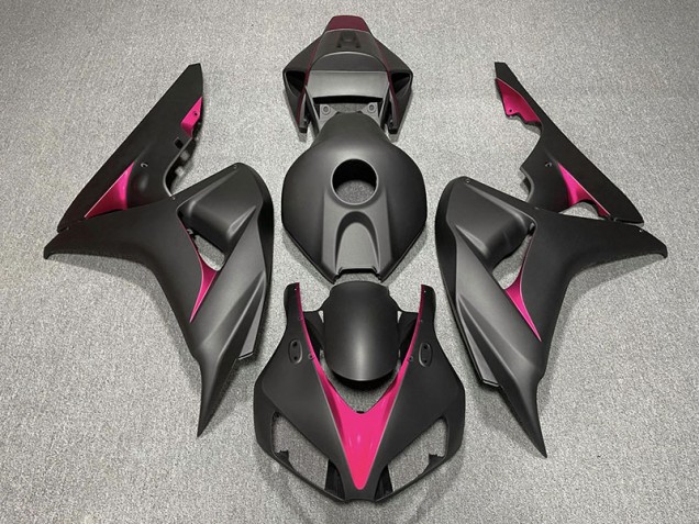 Matte Black and Pink 2006-2007 Honda CBR1000RR Motorcycle Fairing