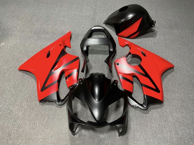 Matte Black and Red 2001-2003 Honda CBR600 F4i Motorcycle Fairing