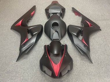 Matte Black and Red 2006-2007 Honda CBR1000RR Motorcycle Fairing