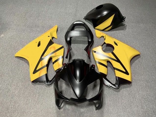 Matte Black and Yellow 2001-2003 Honda CBR600 F4i Motorcycle Fairing