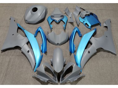 Matte Grey & Sky Blue 2008-2016 Yamaha R6 Motorcycle Fairing