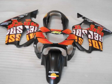 Matte Orange Black and Red 1999-2000 Honda CBR600 F4 Motorcycle Fairing