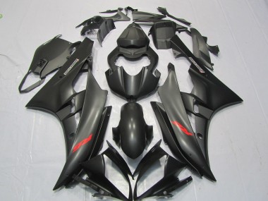 Matte Black Red Decal 2006-2007 Yamaha R6 Motorcycle Fairing