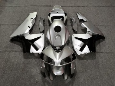 Matte Silver and Black 2005-2006 Honda CBR600RR Motorcycle Fairing