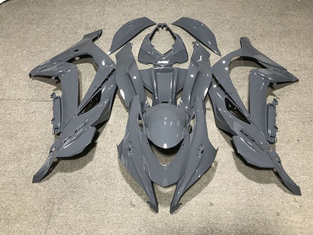 Nardo Grey Black Logo 2016-2019 Kawasaki ZX10R Motorcycle Fairing