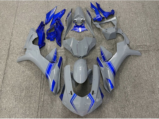 Nardo Grey & Blue Accents 2015-2019 Yamaha R1 Motorcycle Fairing