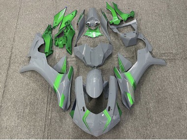 Nardo Grey & Green Accents 2015-2019 Yamaha R1 Motorcycle Fairing