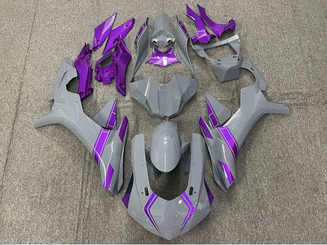 Nardo Grey & Purple Accents 2015-2019 Yamaha R1 Motorcycle Fairing