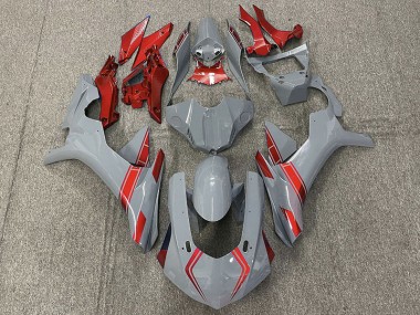 Nardo Grey & Red Accents 2015-2019 Yamaha R1 Motorcycle Fairing