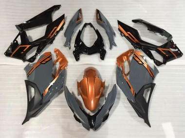 Nardo Grey and Orange 2018-2023 Kawasaki Ninja 400 Motorcycle Fairing