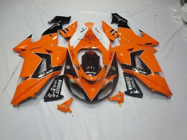 Orange Black 2006-2007 Kawasaki ZX10R Motorcycle Fairing