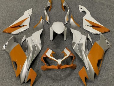 Orange White and Silver 2019-2023 Kawasaki ZX6R Motorcycle Fairing