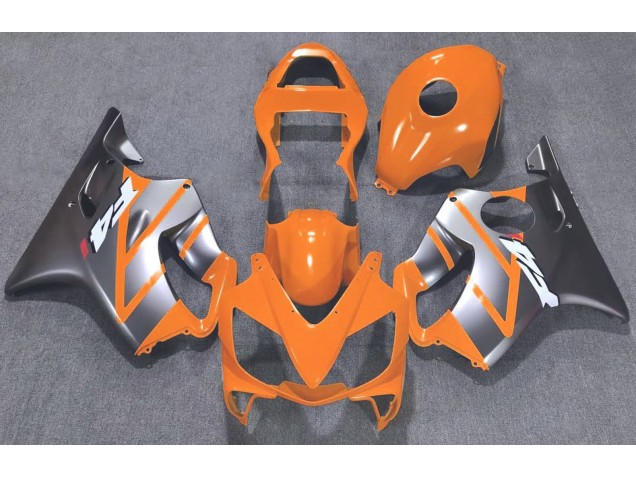 Orange and Matte Silver 2001-2003 Honda CBR600 F4i Motorcycle Fairing