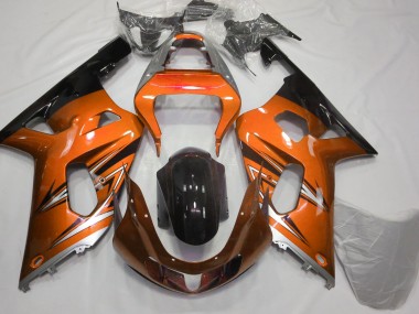 Orange and Silver 2001-2003 Suzuki GSXR 600-750 Motorcycle Fairing