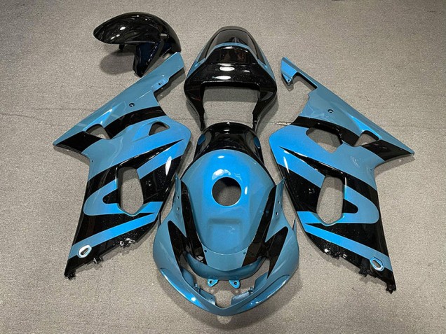 Pearl Light Blue and Black 2001-2003 Suzuki GSXR 600-750 Motorcycle Fairing