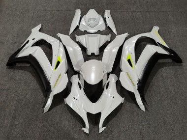 Pearl White & Yellow 2016-2019 Kawasaki ZX10R Motorcycle Fairing