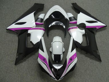 Pink White and Black 2005-2006 Kawasaki ZX6R Motorcycle Fairing