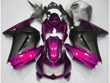 Pink and Matte Black 2008-2012 Kawasaki Ninja 250 Motorcycle Fairing