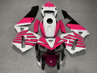 Pink and White Wings 2005-2006 Honda CBR600RR Motorcycle Fairing