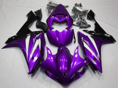 Purple White and Black 2007-2008 Yamaha R1 Motorcycle Fairing