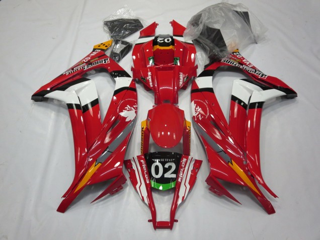 Red 02 2011-2015 Kawasaki ZX10R Motorcycle Fairing