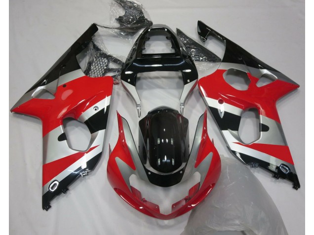 Red Silver OEM Style 2000-2002 Suzuki GSXR 1000 Motorcycle Fairing