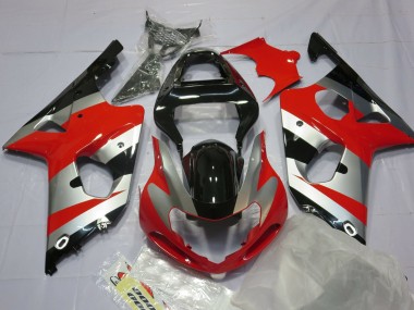 Red Silver and Black 2000-2002 Suzuki GSXR 1000 Motorcycle Fairing