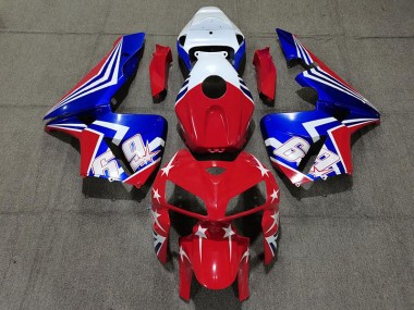 Red White and Blue 69 2005-2006 Honda CBR600RR Motorcycle Fairing