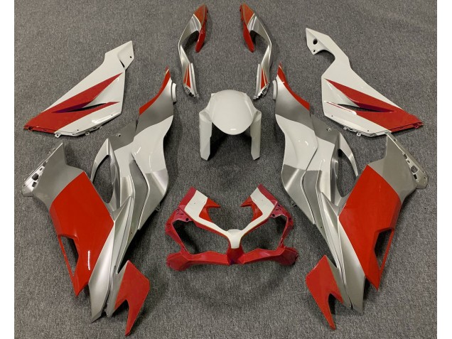 Red White and Silver 2019-2023 Kawasaki ZX6R Motorcycle Fairing