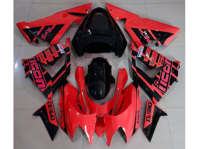 Red and Black & Logos 2004-2005 Kawasaki ZX10R Motorcycle Fairing