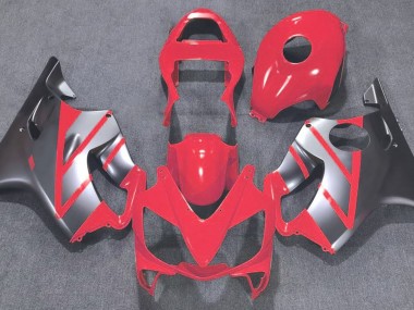 Red and Matte Silver 2001-2003 Honda CBR600 F4i Motorcycle Fairing