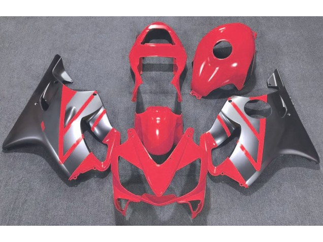 Red and Matte Silver 2001-2003 Honda CBR600 F4i Motorcycle Fairing