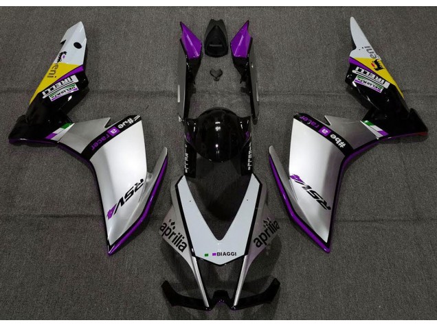 Silver Pirelli & Purple 2010-2015 Aprilia RSV4 1000 Motorcycle Fairing