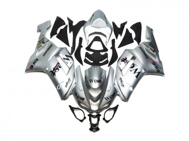 Silver West Gloss 2007-2008 Kawasaki ZX6R Motorcycle Fairing