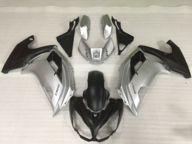 Silver and Black 2012-2016 Kawasaki Ninja 650R Motorcycle Fairing