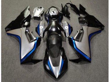 Silver and Black & Blue 2017-2023 Honda CBR1000RR Motorcycle Fairing