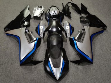 Silver and Black & Blue 2017-2023 Honda CBR1000RR Motorcycle Fairing