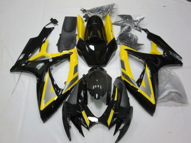 Silver and Black Yellow 2006-2007 Suzuki GSXR 600-750 Motorcycle Fairing