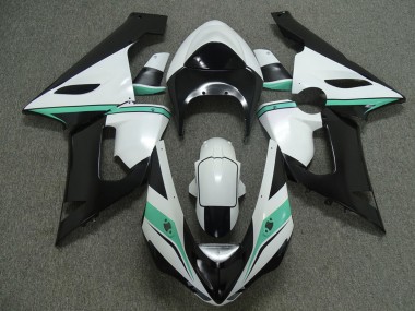 Teal White and Black 2005-2006 Kawasaki ZX6R Motorcycle Fairing