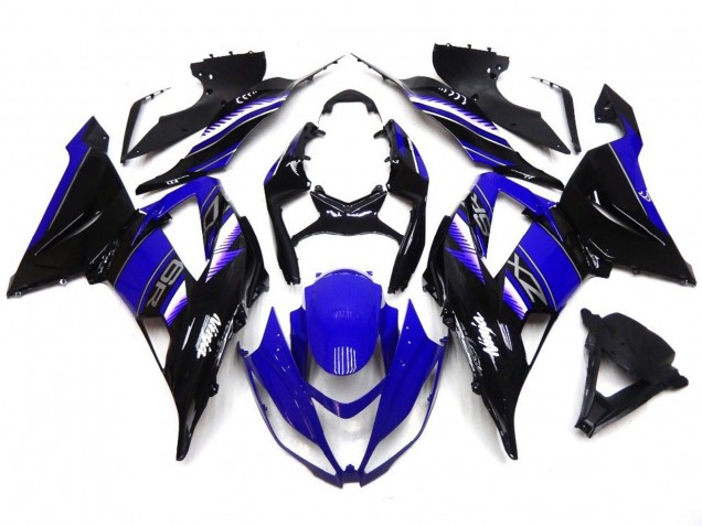 Vibrant Deep Blue and Black 2013-2018 Kawasaki ZX6R Motorcycle Fairing