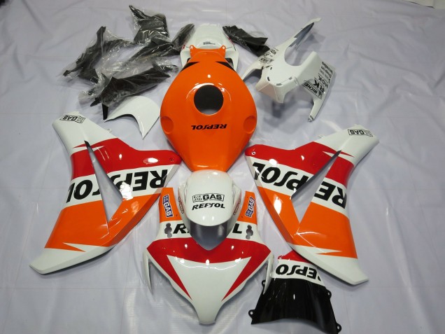 White Repsol Design 2008-2011 Honda CBR1000RR Motorcycle Fairing