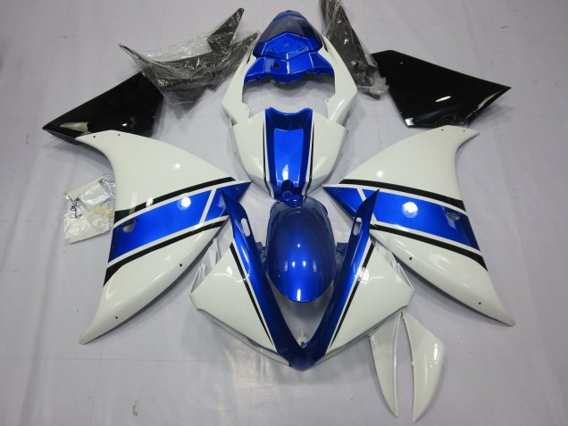 White and Blue Design 2012-2014 Yamaha R1 Motorcycle Fairing