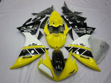 Yellow And White 2012-2014 Yamaha R1 Motorcycle Fairing