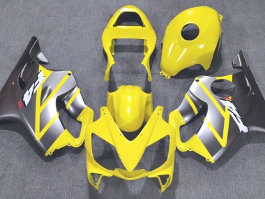 Yellow and Matte Silver 2001-2003 Honda CBR600 F4i Motorcycle Fairing