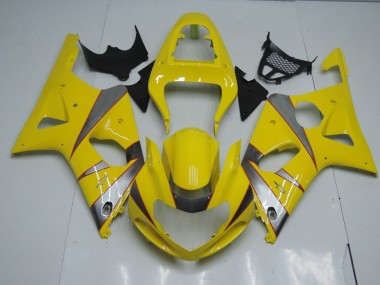 Yellow and Silver 2000-2002 Suzuki GSXR 1000 Motorcycle Fairing